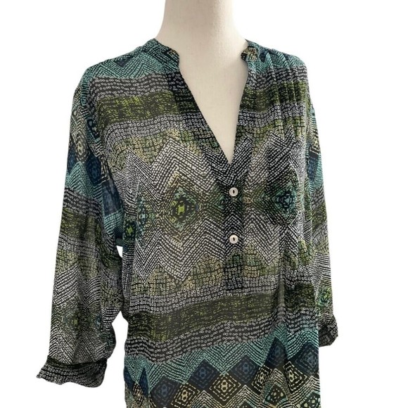 Eight Sixty Women Size Small 3/4 Sleeve Sheer Shirt Top Blouse Summer 16-266 - Picture 2 of 7